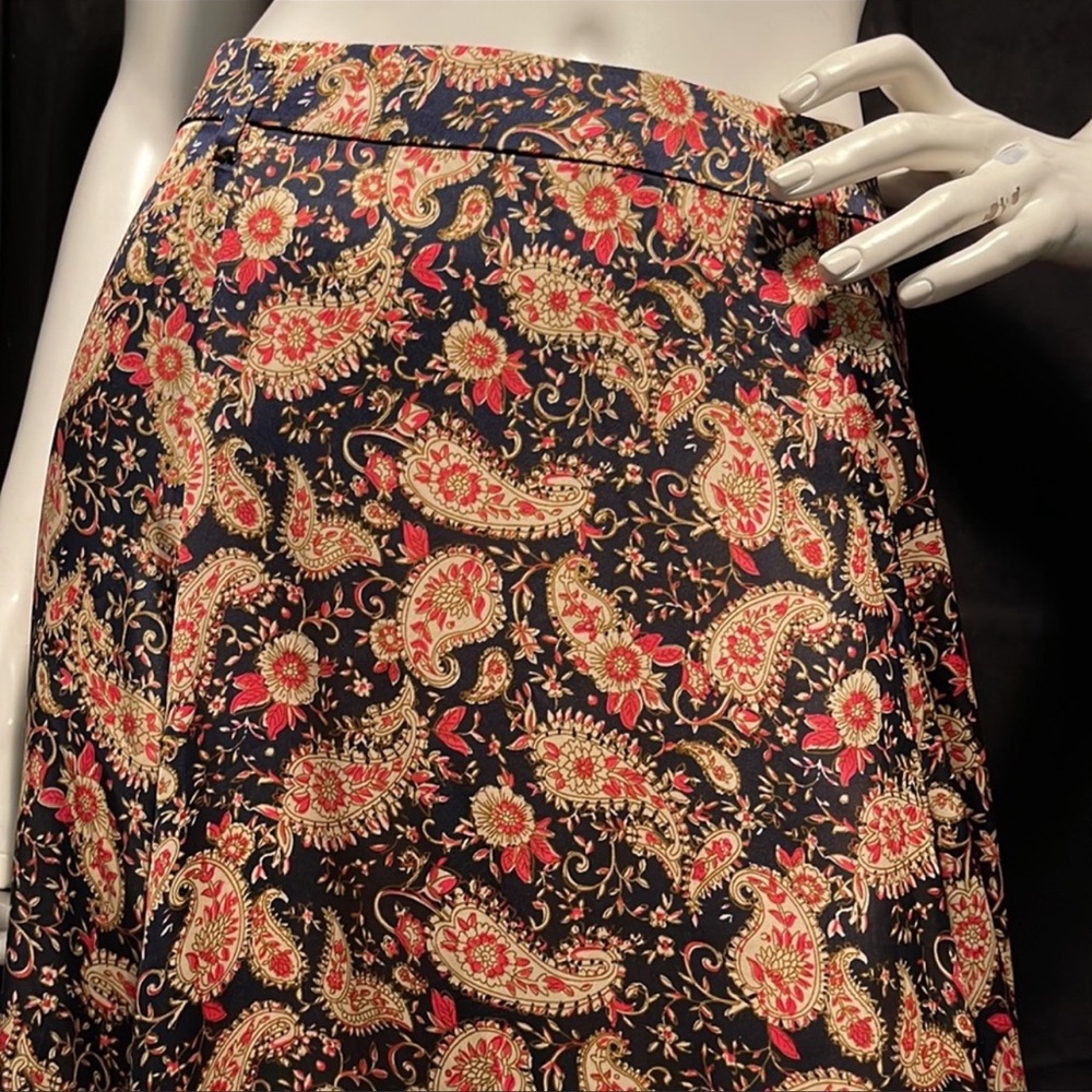 NWOT I Love H81 Satin Paisley Print MIDI Skirt, Small